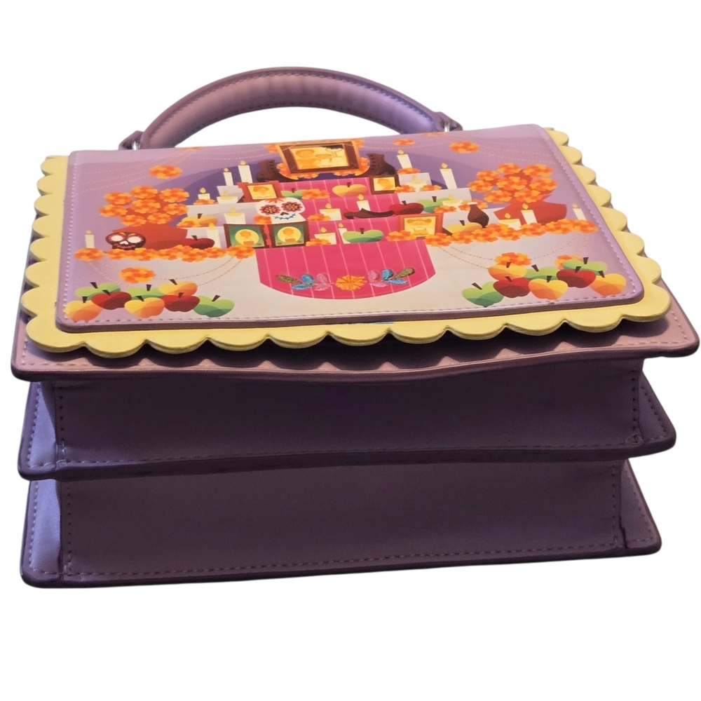Coco Day Of The Dead Purple Loungefly X Pixar Crossbody Bag - Handbag Purse - Picture 4 of 10
